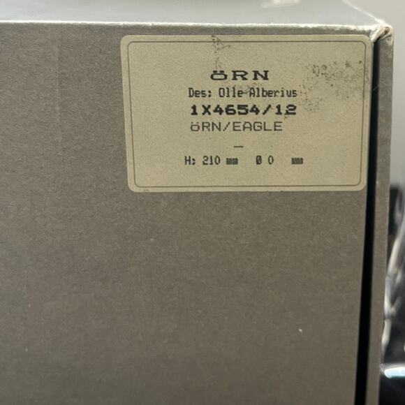 Orrefors Crystal Eagle Sculpture Designed by Olle Alberius #4654/12 NWT - Picture 6 of 6